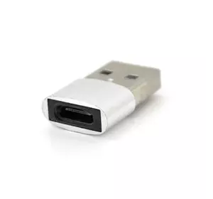 Перехідник HOCO USB2.0(M) => Type-C(F), Silver, Пакет