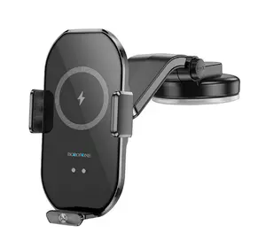 Автотримач BOROFONE BH206+ Wireless Charging 15W, кріплення на торпеду, клямка 50-90мм, Black, Box Автотримач BOROFONE BH206+ Wireless Charging 15W, кріплення на торпеду, клямка 50-90мм, Black, Box