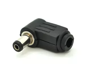Перехідник DC 5.5x2.1mm (тато) під пайку, штекер 90° Перехідник DC 5.5x2.1mm (тато) під пайку, штекер 90°