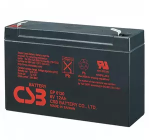 Акумуляторна батарея CSB GP6120, 6V 12Ah (150 x 50 x 95 (100)) Q10 Акумуляторна батарея CSB GP6120, 6V 12Ah (150 x 50 x 95 (100)) Q10