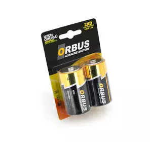 Батарейка лужна Orbus D-R20, 2 штуки у блістері, ціна за блістер Батарейка лужна Orbus D-R20, 2 штуки у блістері, ціна за блістер