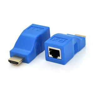 Одноканальний пасивний подовжувач HDMI сигналу по UTP кабелю по одній витій парі. Дальність передачі: до 30метров, 720P-cat5e, 1080Р- cat6e