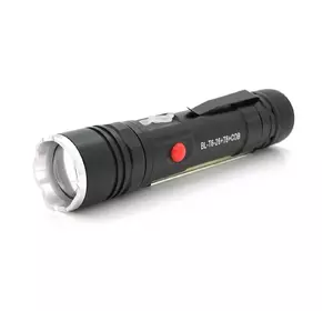 Ліхтарик Bailong BL-26+COB, Zoom, 3 режими, алюміній, компас, акум 18650, USB кабель, магніт, СЗУ, BOX