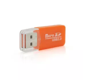 Кардридер універсальний MERLION CRD-1OR TF/Micro SD, USB2.0, Orange, OEM Q50