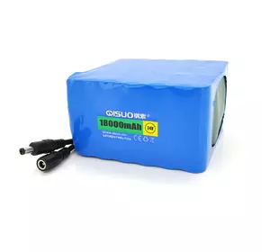 Акумуляторна батарея літієва QiSuo 24V 18A з елементами Li-ion 18650, DC5.5x2.1, (120x110x67mm) Акумуляторна батарея літієва QiSuo 24V 18A з елементами Li-ion 18650, DC5.5x2.1, (120x110x67mm)