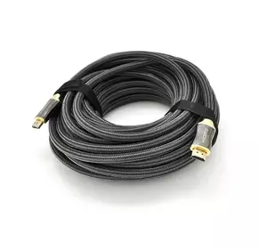 Кабель VEGGIEG HX-20 HDMI-HDMI 2K * 4K, 20.0m, v2,0, OD-9.5mm, круглий, обплетення, Black, коннектор Black-Gold, Box Кабель VEGGIEG HX-20 HDMI-HDMI 2K * 4K, 20.0m, v2,0, OD-9.5mm, круглий, обплетення, Black, коннектор Black-Gold, Box