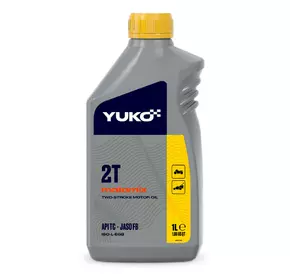 Олія YUKO MOTORMIX 2T для двотактних бензинових двигунів (генератори 2Т, мотокоси, бензопили), каністра 1л, PEТ Олія YUKO MOTORMIX 2T для двотактних бензинових двигунів (генератори 2Т, мотокоси, бензопили), каністра 1л, PEТ