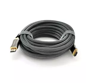 Кабель VEGGIEG HX-10 HDMI-HDMI 2K * 4K, 10.0m, v2,0, OD-8.0mm, круглий, обплетення, Black, коннектор Black-Gold, Box Кабель VEGGIEG HX-10 HDMI-HDMI 2K * 4K, 10.0m, v2,0, OD-8.0mm, круглий, обплетення, Black, коннектор Black-Gold, Box