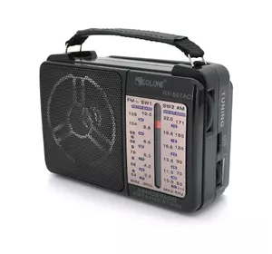 Радіоприймач GOLON RX-607, LED, 2x3W, FM радіо, корпус пластмас, Black, BOX