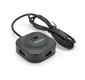 Хаб VEGGIEG V-U2409 USB 2.0 4 порта, 480Mbts, живлення від USB, Black, 1,5m, Box Хаб VEGGIEG V-U2409 USB 2.0 4 порта, 480Mbts, живлення від USB, Black, 1,5m, Box