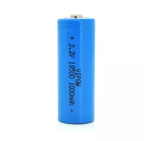 Літій-залізо-фосфатний акумулятор 18500 Lifepo4 Vipow IFR18500 TipTop, 1000mAh, 3.2V, Blue Q50/500