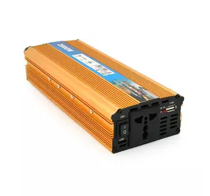 Інвертор напруги M2000W (DC:900W), 12/220V з апроксимованою синусоїдою, 1 універсальна розетка, 1*USB (DC:5V/2A), крокодили+прикурювач, BOX Інвертор напруги M2000W (DC:900W), 12/220V з апроксимованою синусоїдою, 1 універсальна розетка, 1*USB (DC:5V/2A), крокодили+прикурювач, BOX