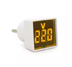 Цифровий вольтметр в розетку LED-102Y, діапазон вимірів 50-380V, Yellow, 30х30х52мм Цифровий вольтметр в розетку LED-102Y, діапазон вимірів 50-380V, Yellow, 30х30х52мм