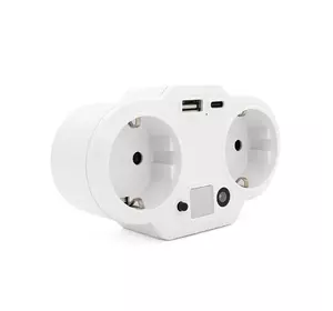 Розетка двійник із заземленням HHT609W, USB+Type-C, 3.4А, зашита від перевантаження, White Розетка двійник із заземленням HHT609W, USB+Type-C, 3.4А, зашита від перевантаження, White