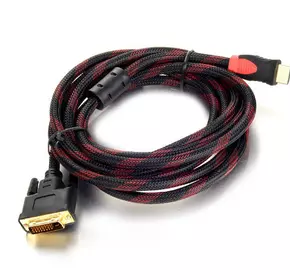 Кабель HDMI (тато) -DVI (тато) 1,5 метра 2 фериту обплетення круглий Пакет, Q150
