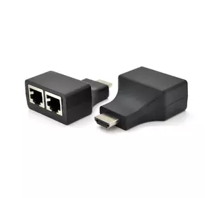 Одноканальний пасивний подовжувач HDMI сигналу по UTP кабелю по двох витих парах. Дальність передачі: -30метров, 720P-cat5e, 1080Р- cat6e