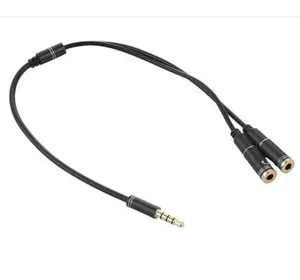 Развітвітель аудіо для навушників і мікрофону, Jack 3.5 (тато) 4 pin => 2 * Jack 3.5 (мама) 3 pin, круглий в оплетке, Пакет Развітвітель аудіо для навушників і мікрофону, Jack 3.5 (тато) 4 pin => 2 * Jack 3.5 (мама) 3 pin, круглий в оплетке, Пакет