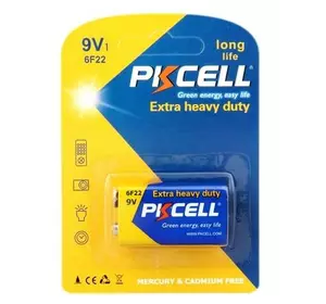 Батарейка сольова PKCELL 9V/6LR61, крона, 1 штука у блістері ціна за блістер, Q10 Батарейка сольова PKCELL 9V/6LR61, крона, 1 штука у блістері ціна за блістер, Q10