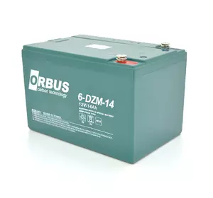 Тягова акумуляторна батарея AGM ORBUS 6-DZM-14, 12V 14Ah  M5 (151х98х101 мм)  Green Q4