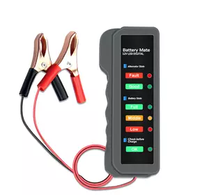 Тестер для акумуляторних батарей BM-310 + крокодили, 12V, LED Тестер для акумуляторних батарей BM-310 + крокодили, 12V, LED