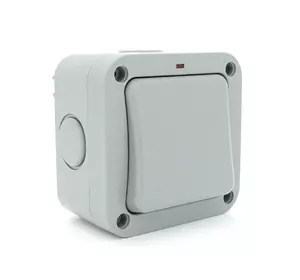 Вимикач одинарний зовнішнього монтажу, водонепроникний, IP65, AC: 110-250V, 10A, White Вимикач одинарний зовнішнього монтажу, водонепроникний, IP65, AC: 110-250V, 10A, White