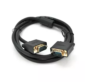 Кабель VEGGIEG VG-1.5 VGA 3 + 6, 1,5m, male to male (тато-тато), OD-6.5mm, 1 ферит, круглий Black, коннектор Gold, Пакет Кабель VEGGIEG VG-1.5 VGA 3 + 6, 1,5m, male to male (тато-тато), OD-6.5mm, 1 ферит, круглий Black, коннектор Gold, Пакет