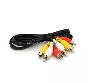 Кабель Audio-Video 3хRCA (тато) => 3хRCA (тато), CCA, круглий, Black, 1,2 м, (OEM) Кабель Audio-Video 3хRCA (тато) => 3хRCA (тато), CCA, круглий, Black, 1,2 м, (OEM)