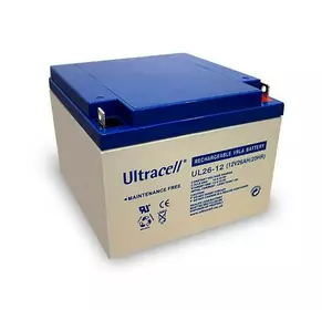 Акумуляторна батарея Ultracell UL26-12 AGM 12V 26 Ah  (167x 175 x 125) White Q1/180 Акумуляторна батарея Ultracell UL26-12 AGM 12V 26 Ah  (167x 175 x 125) White Q1/180