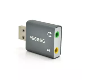 Контролер VEGGIEG US3-B, USB-sound card (7.1), Grey, Blister-Box Контролер VEGGIEG US3-B, USB-sound card (7.1), Grey, Blister-Box