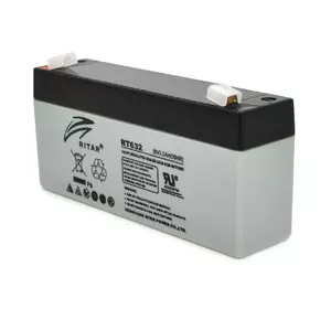 Акумуляторна батарея AGM RITAR RT632, Gray/Black Case, 6V 3.2Ah  ( 134х35х60 (66) ) Q10