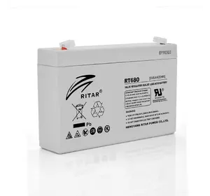 Акумуляторна батарея AGM RITAR RT680, Black Case, 6V 8Ah (151х34х94 (100)) Q10 Акумуляторна батарея AGM RITAR RT680, Black Case, 6V 8Ah (151х34х94 (100)) Q10