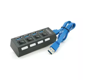Хаб USB 3.0, 4 порти, з перемикачами, підтримка до 1TB, Пакет Хаб USB 3.0, 4 порти, з перемикачами, підтримка до 1TB, Пакет