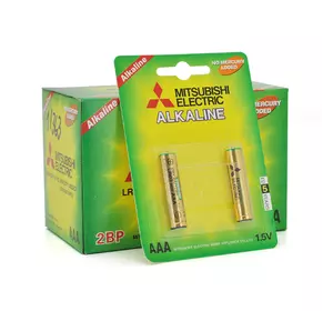 Батарейка лужна MITSUBISHI 1.5V AAA / LR03, 2pcs / card, 24pcs / inner box, 288pcs / ctn