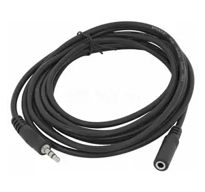 Подовжувач Audio DC3.5 тато-мама 0.5м, ССА Stereo Jack, (круглий) Black cable, Пакет Подовжувач Audio DC3.5 тато-мама 0.5м, ССА Stereo Jack, (круглий) Black cable, Пакет