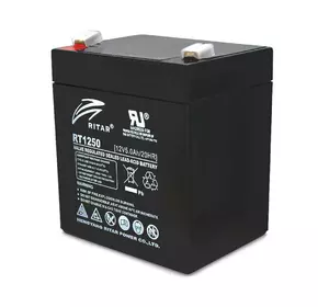 Акумуляторна батарея AGM RITAR RT1250B, Black Case, 12V 5.0Ah ( 90 х70 х 101 (107) )  Q10 Акумуляторна батарея AGM RITAR RT1250B, Black Case, 12V 5.0Ah ( 90 х70 х 101 (107) )  Q10