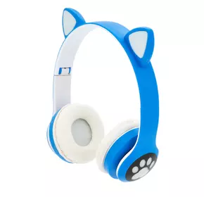 Бездротові навушники Bluetooth Cat Ear VZV-28M Led, Blue
