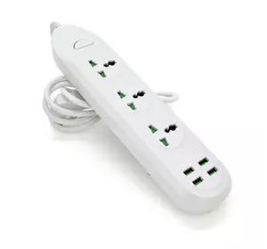 Мережевий фільтр ТВ-Т16mini, 3 розетки + 4 USB, 2 м, перетин 3х0, 75мм, 3000W, White, Box Мережевий фільтр ТВ-Т16mini, 3 розетки + 4 USB, 2 м, перетин 3х0, 75мм, 3000W, White, Box