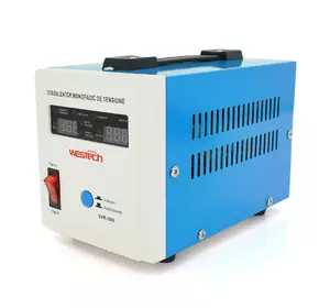 Стабілізатор напруги релейний Westech SVR-500VA/375W однофазний, напольного монтажу, LED дисплей, DC150-270V, AC230±8%, 2*Shuko, Q8