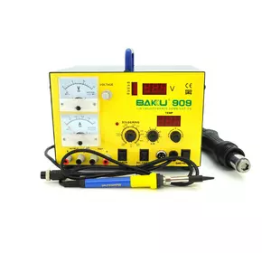 Паяльна станція BAKKU BK-909 цифрова індикація, паяльник + фен, з  внутр. БЖ 0-15В 1А (320*298*238) 4,8 кг Паяльна станція BAKKU BK-909 цифрова індикація, паяльник + фен, з  внутр. БЖ 0-15В 1А (320*298*238) 4,8 кг