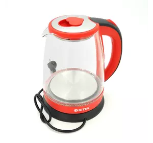 Електричний чайник BITEK BT-3110, з підсвічуванням, 2400W, 1.8L, Red
