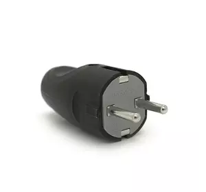 Вилка із заземленням 10/16А 250V A712B, Black, Q35 Вилка із заземленням 10/16А 250V A712B, Black, Q35