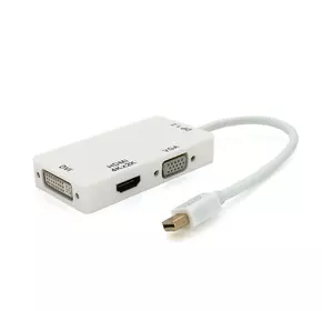 Конвертер mini Display Port (тато) на HDMI/VGA/DVI(мама) 30cm, White, 4K/2K, Пакет Конвертер mini Display Port (тато) на HDMI/VGA/DVI(мама) 30cm, White, 4K/2K, Пакет