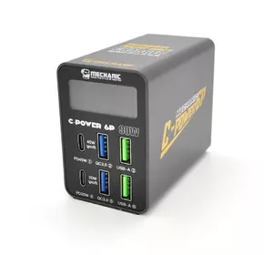 Зарядна станція з цифровою індикацією MECHANIC C-Power 6P, 2*USB-A, 2*QC3.0-5В3А,9В2A,12В1.5А, 2*PD3.1-(5В/9В/12В/15В)3А,20В2,2,220В/90Вт.150*100*50мм Зарядна станція з цифровою індикацією MECHANIC C-Power 6P, 2*USB-A, 2*QC3.0-5В3А,9В2A,12В1.5А, 2*PD3.1-(5В/9В/12В/15В)3А,20В2,2,220В/90Вт.150*100*50мм