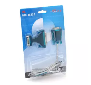 Кабель USB to RS-232 с перехідником RS-232 (9 pin) > (25Pin),Blister Кабель USB to RS-232 с перехідником RS-232 (9 pin) > (25Pin),Blister