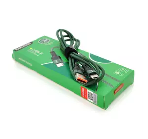 Кабель iKAKU KSC-458 JINTENG aluminum alloy fast charging data cable for Type-C, Green, довжина 1.2м, BOX
