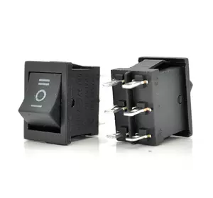 Перемикач ON-OFF KCD2-213, 250VAC / 6A, 6 контактів, Black,  Q100 Перемикач ON-OFF KCD2-213, 250VAC / 6A, 6 контактів, Black,  Q100