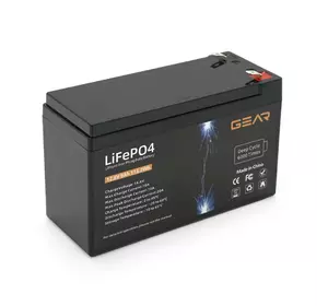 Літій-залізо-фосфатний акумулятор GEAR LiFePO4 12.8V 9AH (BMS-10A/10 A), (150x65x95), 1kg до 6000 циклів, Q8 Літій-залізо-фосфатний акумулятор GEAR LiFePO4 12.8V 9AH (BMS-10A/10 A), (150x65x95), 1kg до 6000 циклів, Q8