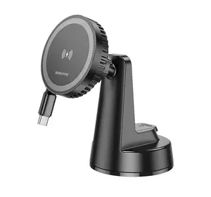 Автотримач BOROFONE BH208 + Wireless Charging 15W, кріплення на торпеду, клямка 50-90мм, Black, Box Автотримач BOROFONE BH208 + Wireless Charging 15W, кріплення на торпеду, клямка 50-90мм, Black, Box