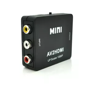 Конвертер Mini, AV to HDMI, ВХІД 3RCA(мама) на ВИХІД HDMI(мама), 720P/1080P, Black, BOX Конвертер Mini, AV to HDMI, ВХІД 3RCA(мама) на ВИХІД HDMI(мама), 720P/1080P, Black, BOX