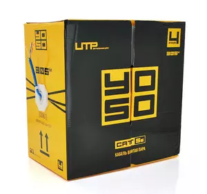 Кабель КВП 4х2х0,5мм, (UTP-cat 5E), YOSO, (CCA), для внутрішніх робіт, blue, 305м. Кабель КВП 4х2х0,5мм, (UTP-cat 5E), YOSO, (CCA), для внутрішніх робіт, blue, 305м.